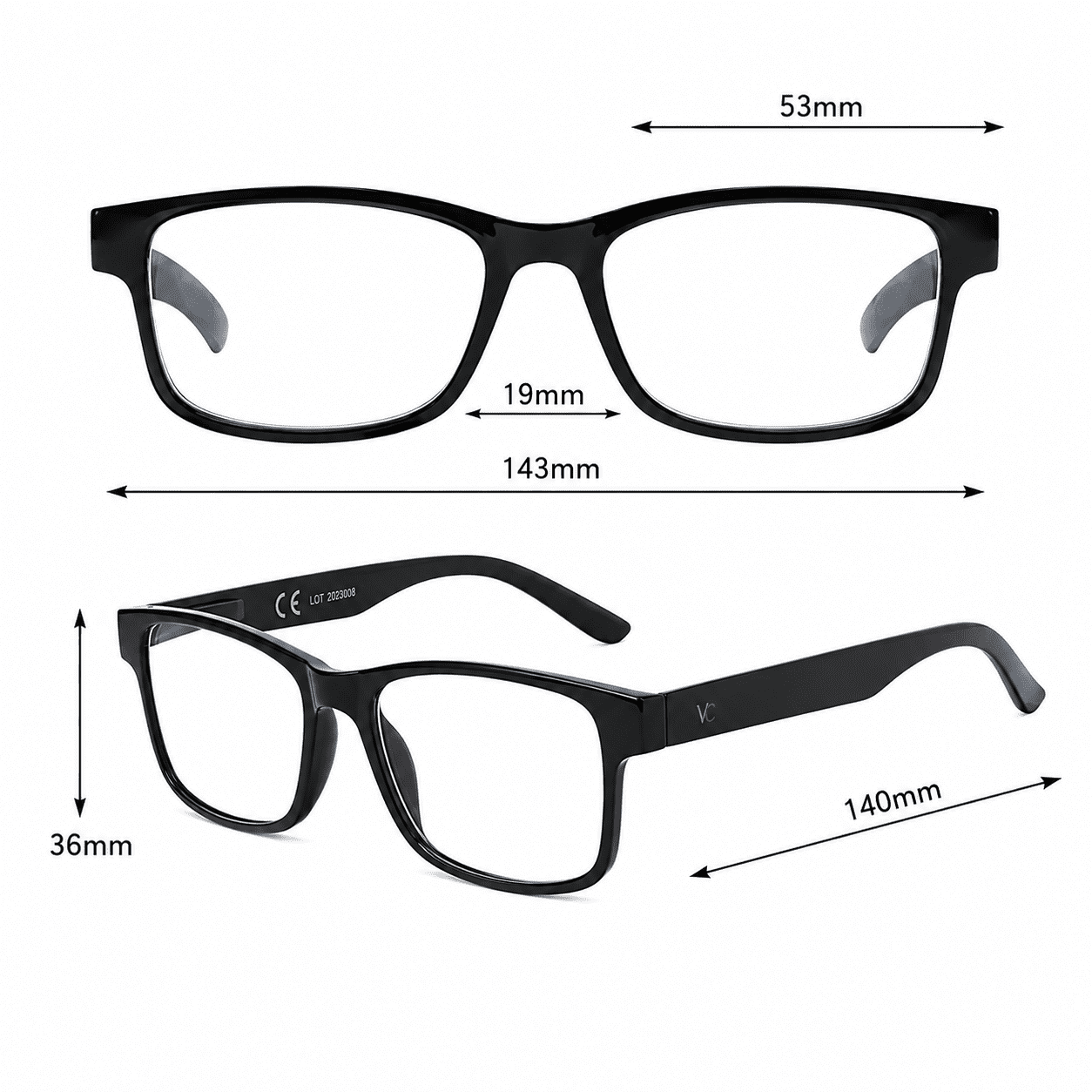 Γυαλιά διαβάσματος / ηλίου Visual Care - VC3001 Μαύρο - Image 7
