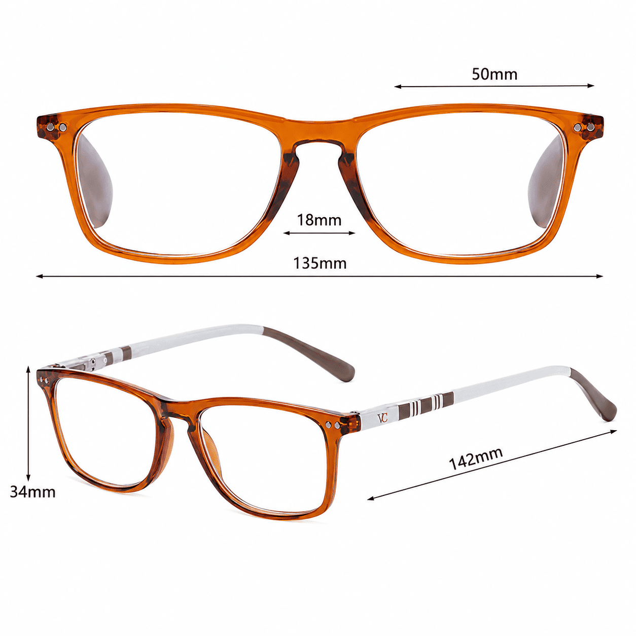 Γυαλιά διαβάσματος Visual Care - VC3003 Καφέ - Image 4