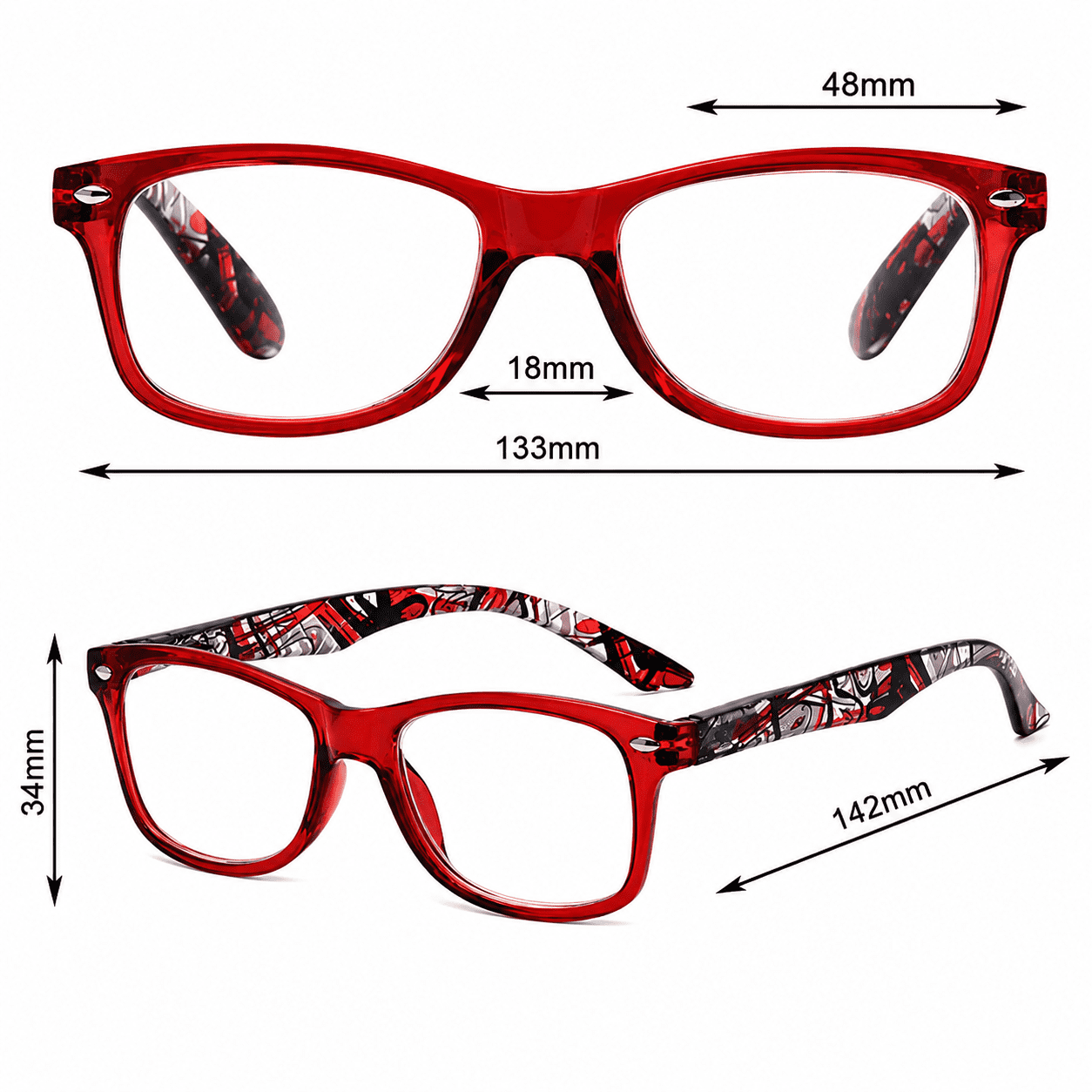 Γυαλιά διαβάσματος Visual Care - VC3010 Κόκκινο - Image 4