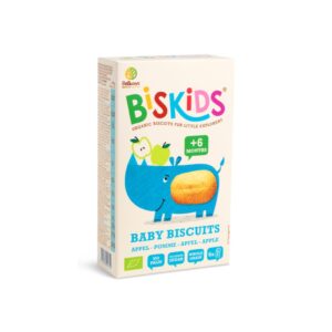 Biskids Βιολογικά Μπισκότα ολικής άλεσης με γεύση μήλου για μωρά 6+ μηνών (6 τμχ), 120g