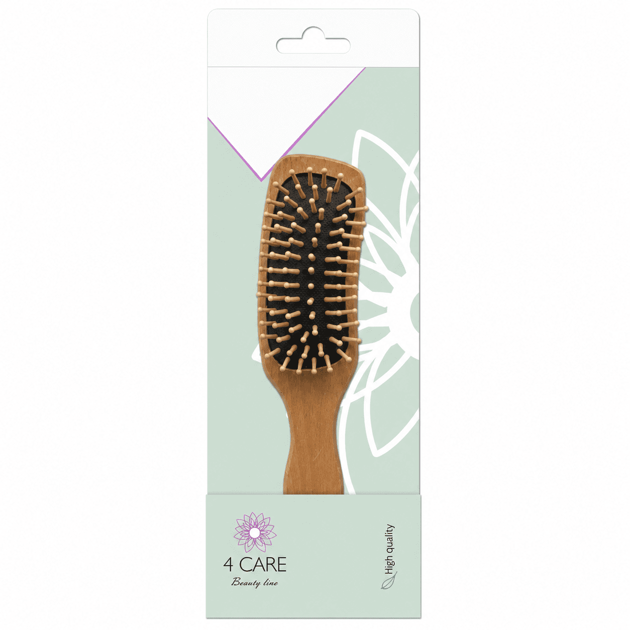 Ξύλινη Ορθογώνια Βούρτσα Μαλλιών 4 Care Beauty Line